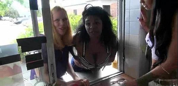  Sexy exhibitionist GFs are paid cash for some public fucking 25